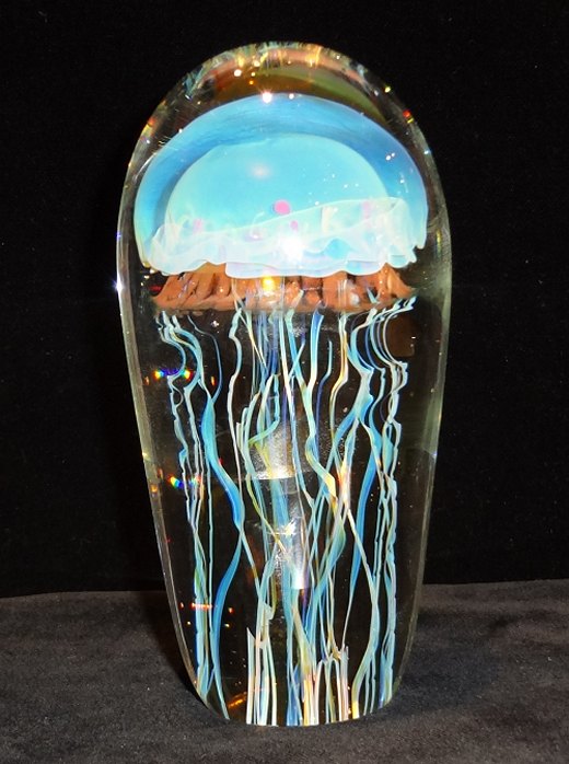Richard Satava Jellyfish Glass Sculpture made in USA - Crystal-Fox Gallery