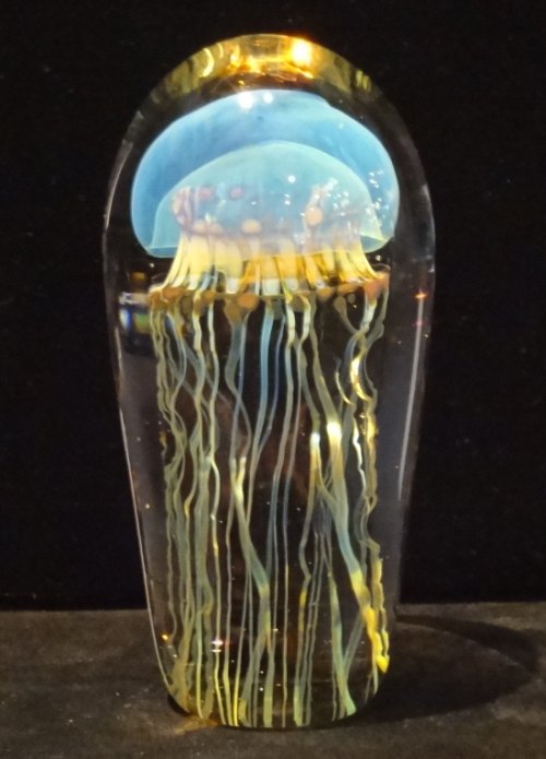 Richard Satava Jellyfish Glass Sculpture made in USA - Crystal-Fox Gallery